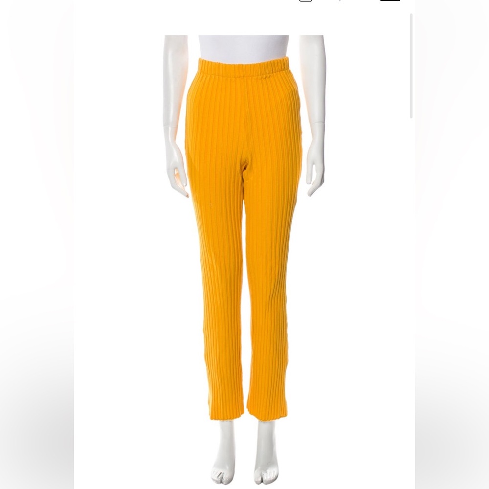 Simon Miller Yellow Ribbed Ankle Pants